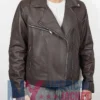 Moonflower Murders Susan Ryeland Brown Leather Jacket