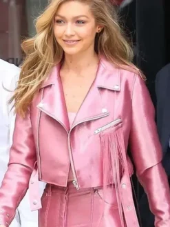 NYC Gigi Hadid Pink Biker Jacket