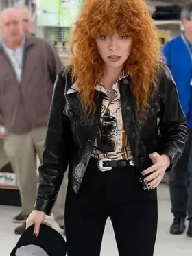 Natasha Lyonne Poker Face S02 Black Leather Jacket