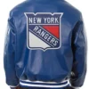 New Rangers York Leather Bomber Varsity Jacket