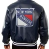 New York Rangers Leather Bomber Varsity Jacket