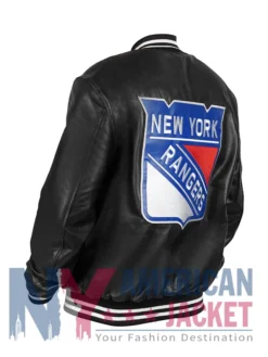 New York Rangers Varsity Bomber Leather Jacket