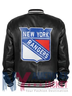 New York Rangers Varsity Leather Bomber Jacket