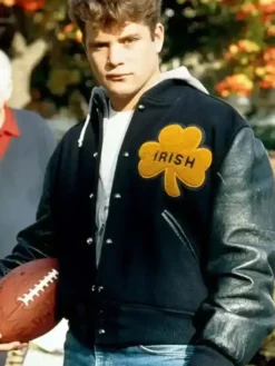 Notre Dame Rudy Irish Black Varsity Bomber Jacket