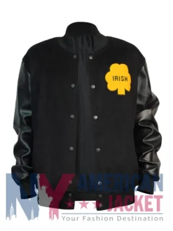 Notre Dame Rudy Irish Varsity Black Bomber Jacket