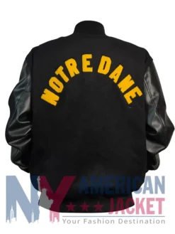 Notre Dame Varsity Irish Rudy Black Bomber Jacket