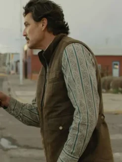 Pedro Pascal Eddington 2025 Brown Vest