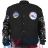 Philadelphia 76ers Team Black Out Logo Varsity Jacket