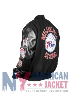 Philadelphia 76ers Team Varsity Black Out Logo Jacket