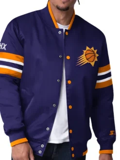 Phoenix Suns Scout Purple Satin Varsity Jacket