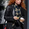 Poker Face S02 Natasha Lyonne Black Leather Coat