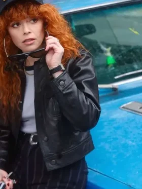 Poker Face S02 Natasha Lyonne Black Leather Jacket