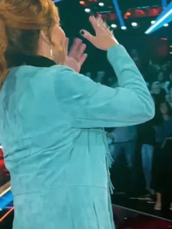Reba McEntire The Voice S28 Blue Fringe Coat