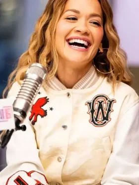 Rita Ora Elvis Duran Varsity Show Jacket