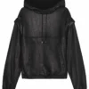 Saint Laurent Black Leather Hoodie