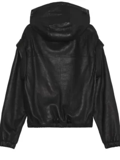 Saint Laurent Leather Black Hoodie