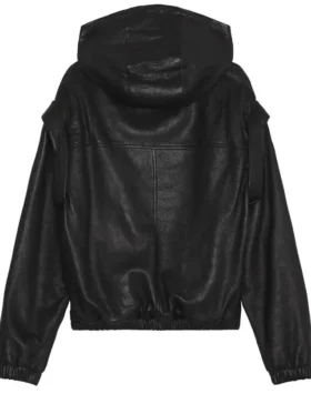 Saint Laurent Leather Black Hoodie