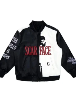 Scarface Embroidered Leather Jacket