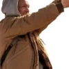 She Rides Shotgun 2025 Taron Egerton Brown Jacket