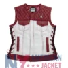 Stegaro American Eagle Motorcycle Red Leather Vest