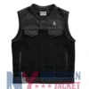 Stegaro Battalion Skull Biker Leather Black Vest