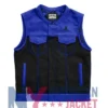 Stegaro Battalion Skull Biker Leather Blue Vest
