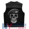Stegaro Battalion Skull Black Biker Leather Vest