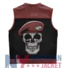 Stegaro Battalion Skull Maroon Biker Leather Vest