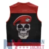 Stegaro Battalion Skull Red Biker Leather Vest