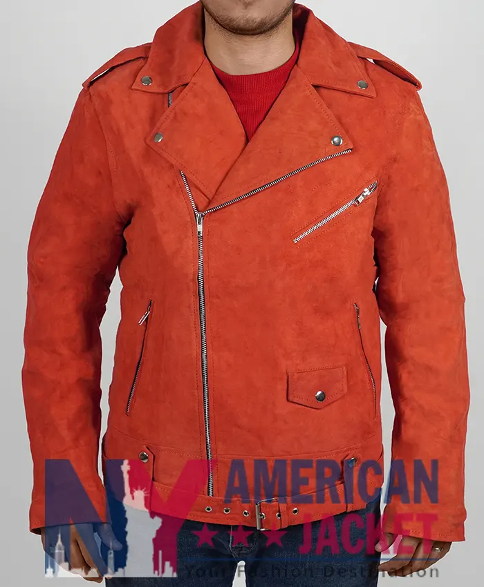 Suede Leather Biker Jacket Brando
