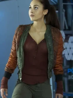 The 100 S02 Raven Reyes Quilted Bomber Jacket