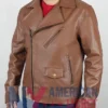 The Amateur 2025 Brown Rami Malek Biker Jacket