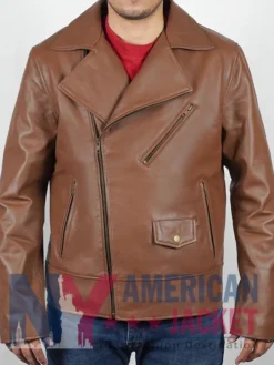 The Amateur 2025 Malek Rami Brown Biker Jacket
