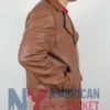 The Amateur 2025 Rami Malek Biker Brown Jacket