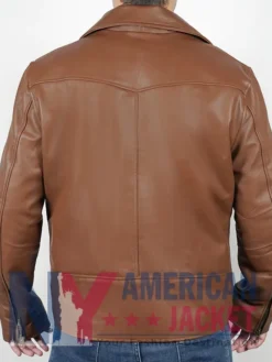The Amateur 2025 Rami Malek Brown Biker Jacket