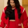The Real Housewives of Orange County Emily Simpson Red Bomber Jacket