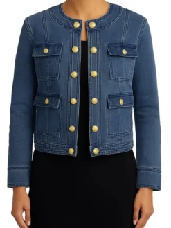 The View 2025 Joy Behar Collarless Denim Jacket