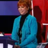 The Voice S28 Reba McEntire Fringe Blue Coat