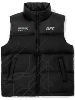 UFC 322 Metro Full-Zip Black Puffer Vest