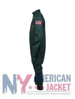 Val Kilmer Top Gun Green Costume Uniform Jumpsuit