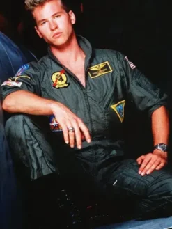 Val Kilmer Top Gun Green Uniform Costume Jumpsuit