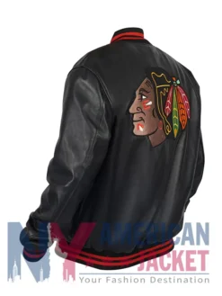 Varsity Chicago Black Blackhawks Leather Jacket