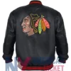 Varsity Chicago Blackhawks Black Leather Jacket