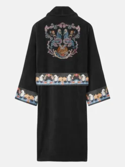 Versace Crystal Coral Theatre Embroidered Bathrobe