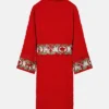 Versace Red Baroque Bathrobe