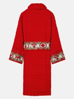 Versace Red Baroque Bathrobe