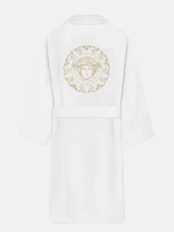 Versace White Medusa Gala Bathrobe