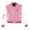 Women's LA Cosmetic Floral Pink Varsity Jacket