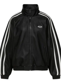 Women's Vetements Gym Black Leather Jacket