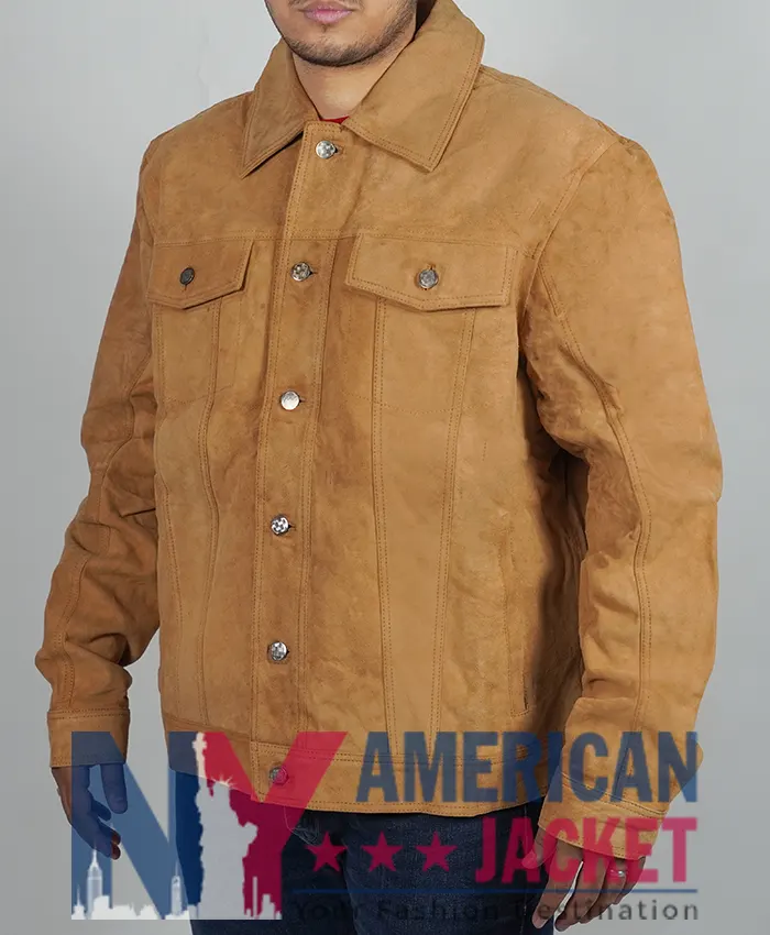 Yellowstone Wes Bentley Shirt Suede Trucker Jacket